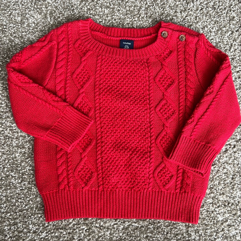 GAP Red Cable Knit Sweater